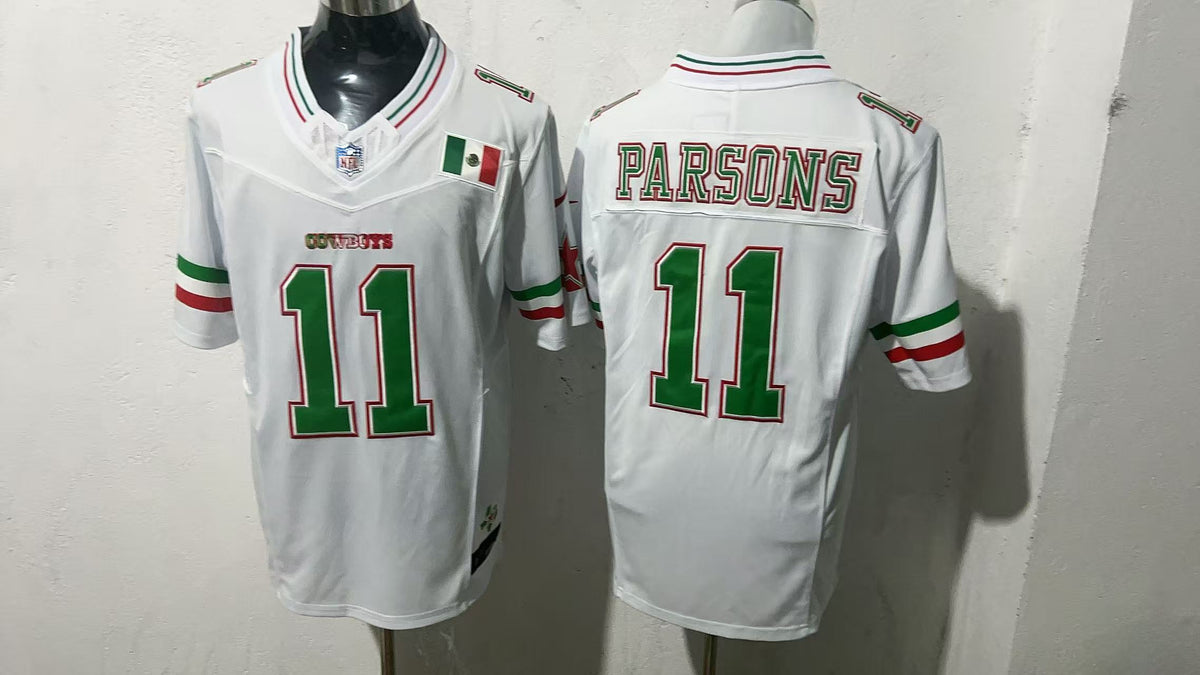 Jersey Bordado Vaqueros Dallas Cowboys Edicion Especial Mexico White Micah Parsons 11