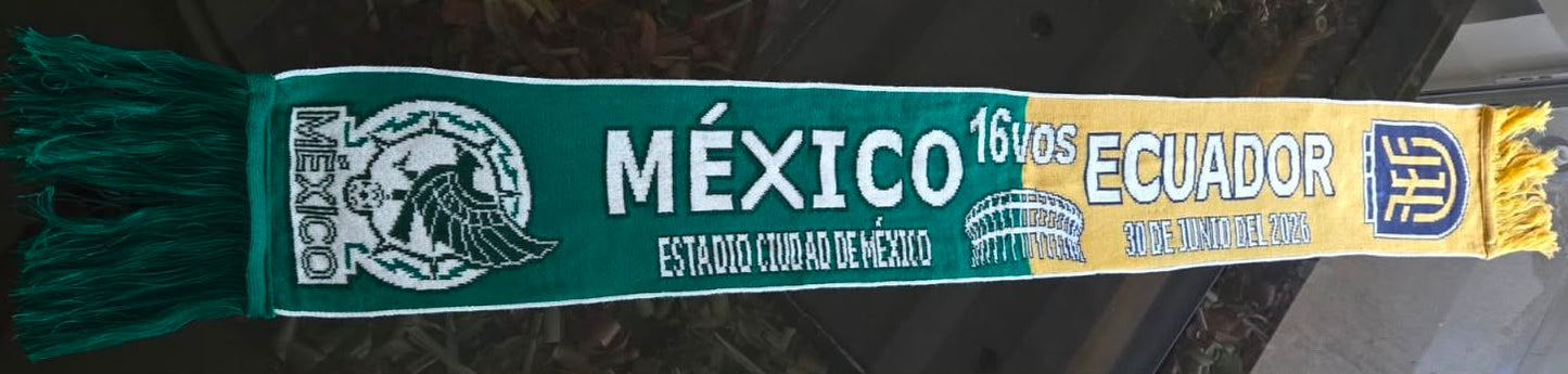 Bufanda Futbol Mundial 2026 Partido Mexico vs Ecuador 30 Jun CDMX