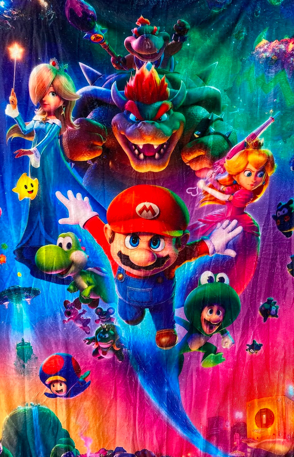 Cobija Frazada Ultra Suave Mario Bros Collage Jump