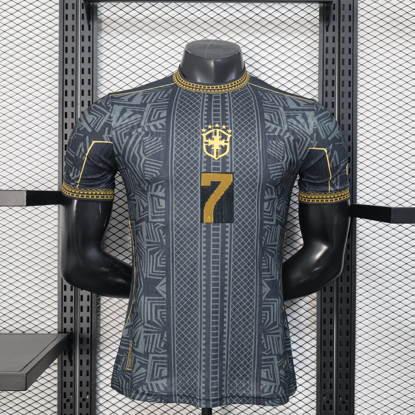 Jersey Playera Vini Jr 7 Edicion Especial Scratch du Oro Black Gold