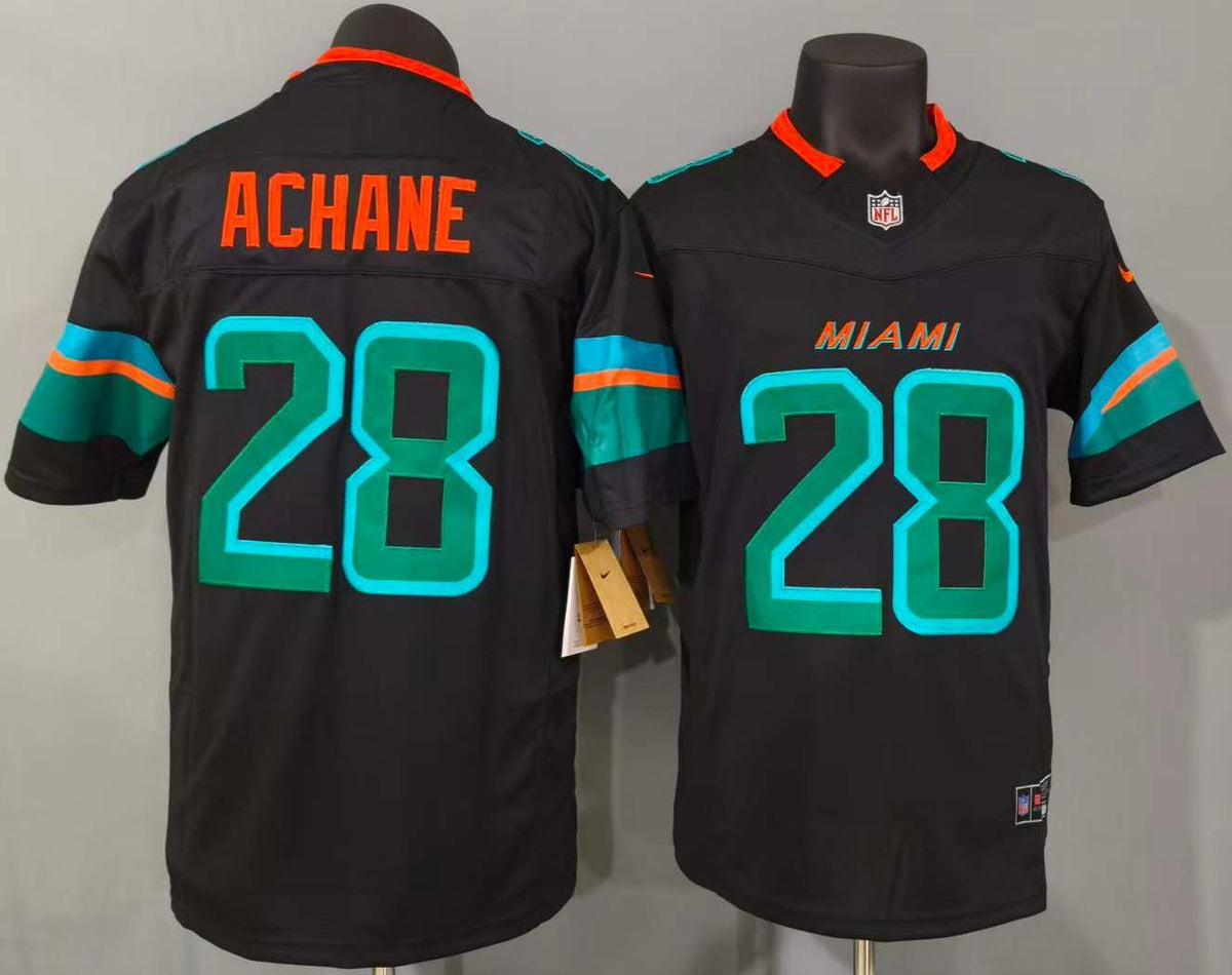 Jersey Bordado Delfines Miami Dolphins Edicion Especial De’Von Achane 28 Rivaleries
