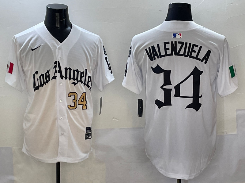 Jersey Bordado Los Angeles Dodgers Edicion Especial Graffiti Blanco