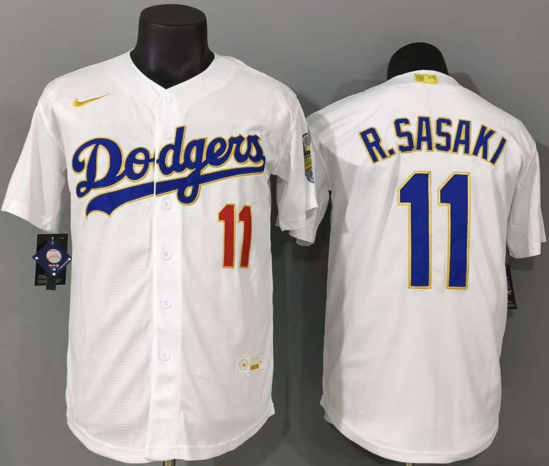 Jersey Bordado Los Angeles Dodgers Edicion Especial Deluxe Blanco