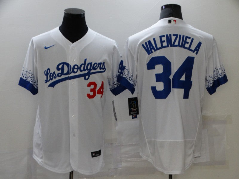 Jersey Bordado Los Angeles Dodgers Edicion Especial Paint Blanco