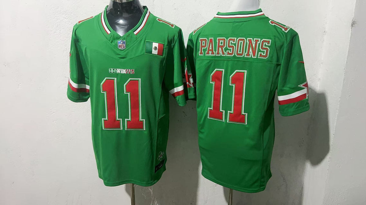 Jersey Bordado Vaqueros Dallas Cowboys Edicion Especial Mexico Green Micah Parsons 11