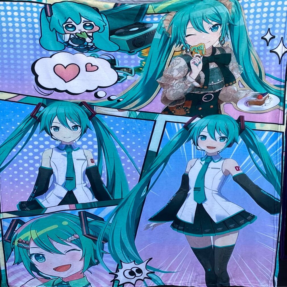 Cobija Frazada Ultra Suave Hatsune Miku Collage Anime