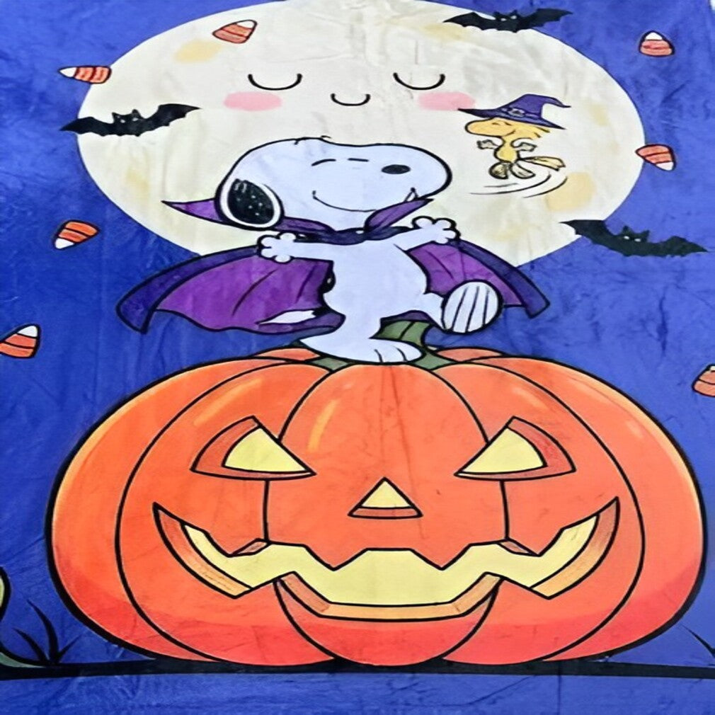 Cobija Frazada Ultra Suave Snoopy y Woodstock Halloween