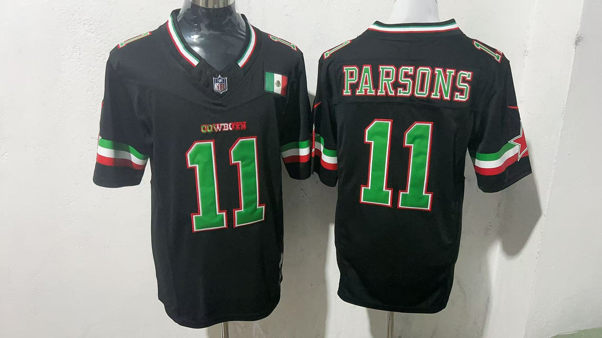 Jersey Bordado Vaqueros Dallas Cowboys Edicion Especial Mexico Black Micah Parsons 11