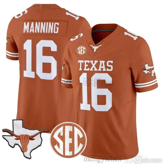 Jersey Bordado Futbol Americano Colegial Notre Dame Edicion Especial Peyton Manning 18 Naranja