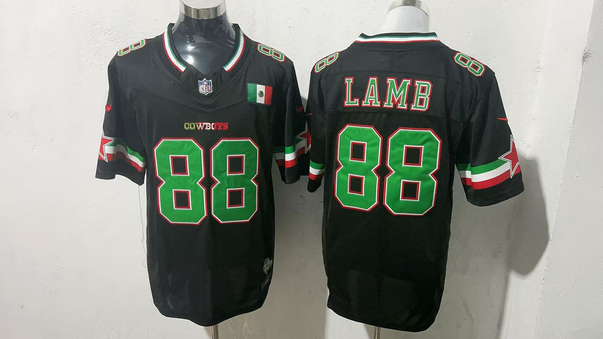 Jersey Bordado Vaqueros Dallas Cowboys Edicion Especial Mexico Black CeeDee Lamb 88