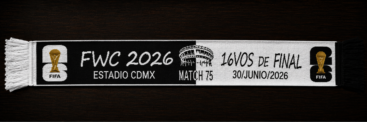 Bufanda Mundial Futbol 16vos de Final 30 Jun 2026 CDMX