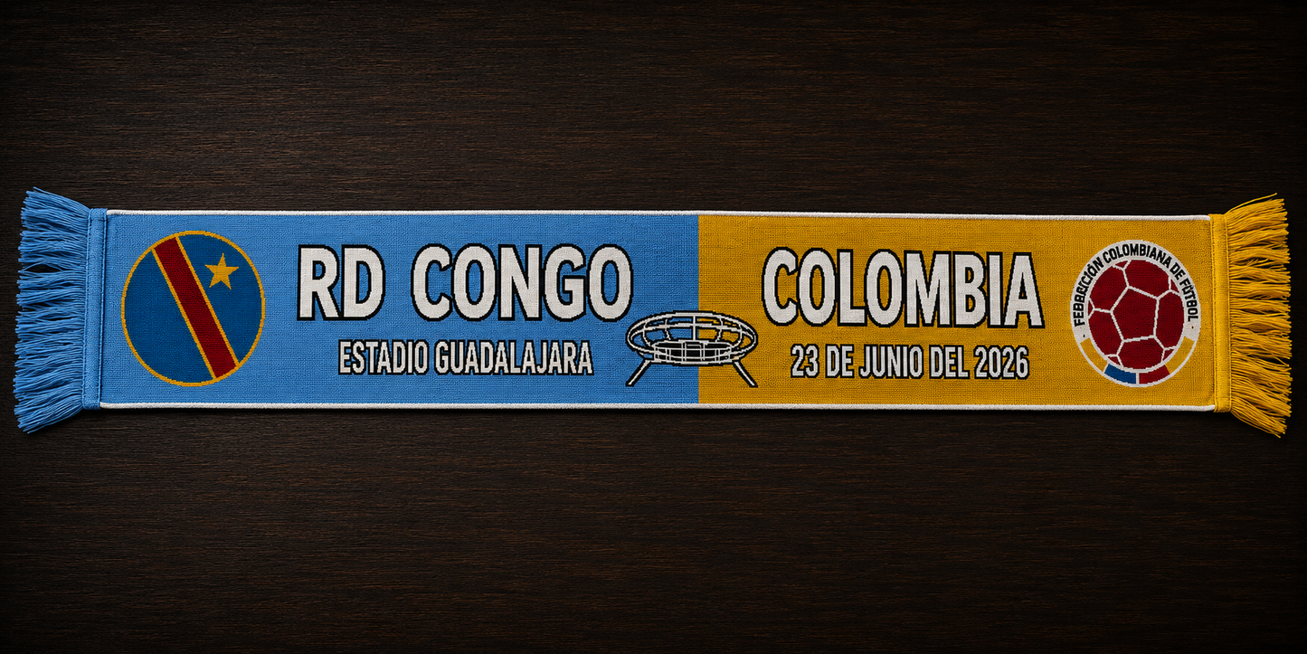 Bufanda Partido Congo vs Colombia 23 Jun 2026 Guadalajara