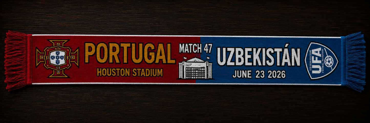 Bufanda Portugal vs Uzbekistan 23 Jun 2026 Houston