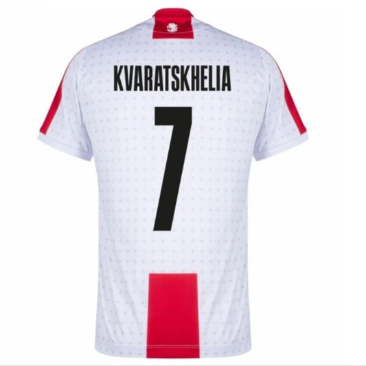 Jersey Playera Kvaratskhelia 7 Georgia 25/26 Visita Blanco