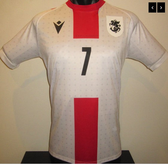 Jersey Playera Kvaratskhelia 7 Georgia 25/26 Visita Blanco