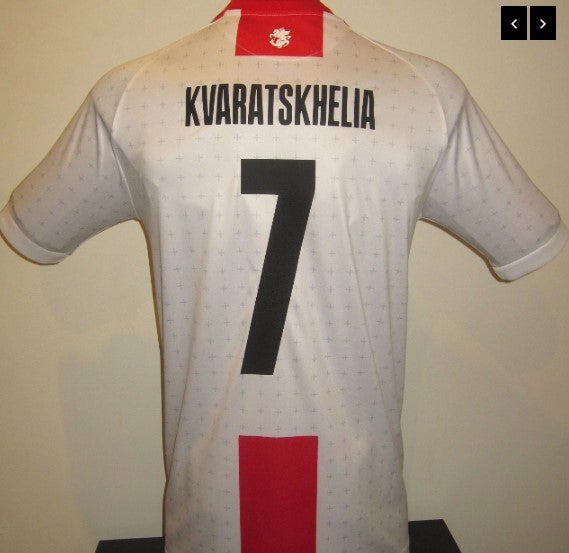 Jersey Playera Kvaratskhelia 7 Georgia 25/26 Visita Blanco
