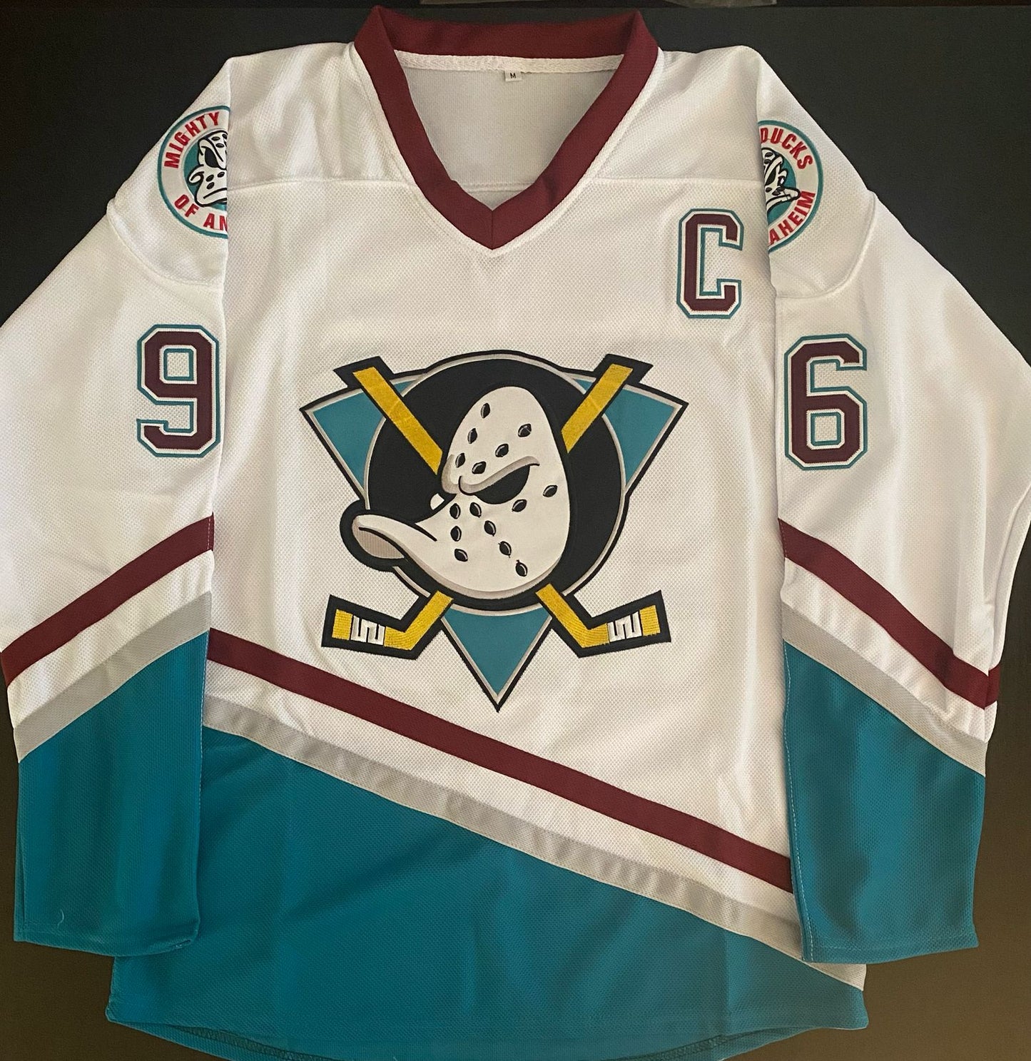 Jersey Hockey Anaheim Mighty Ducks Charlie Conway 96 Blanco