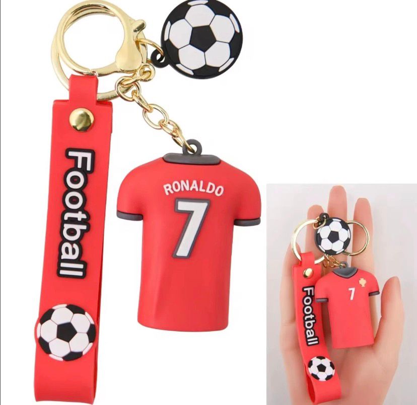 Llavero Jersey Camiseta Cristiano Bicho 7 Portugal con Balon 2 pack