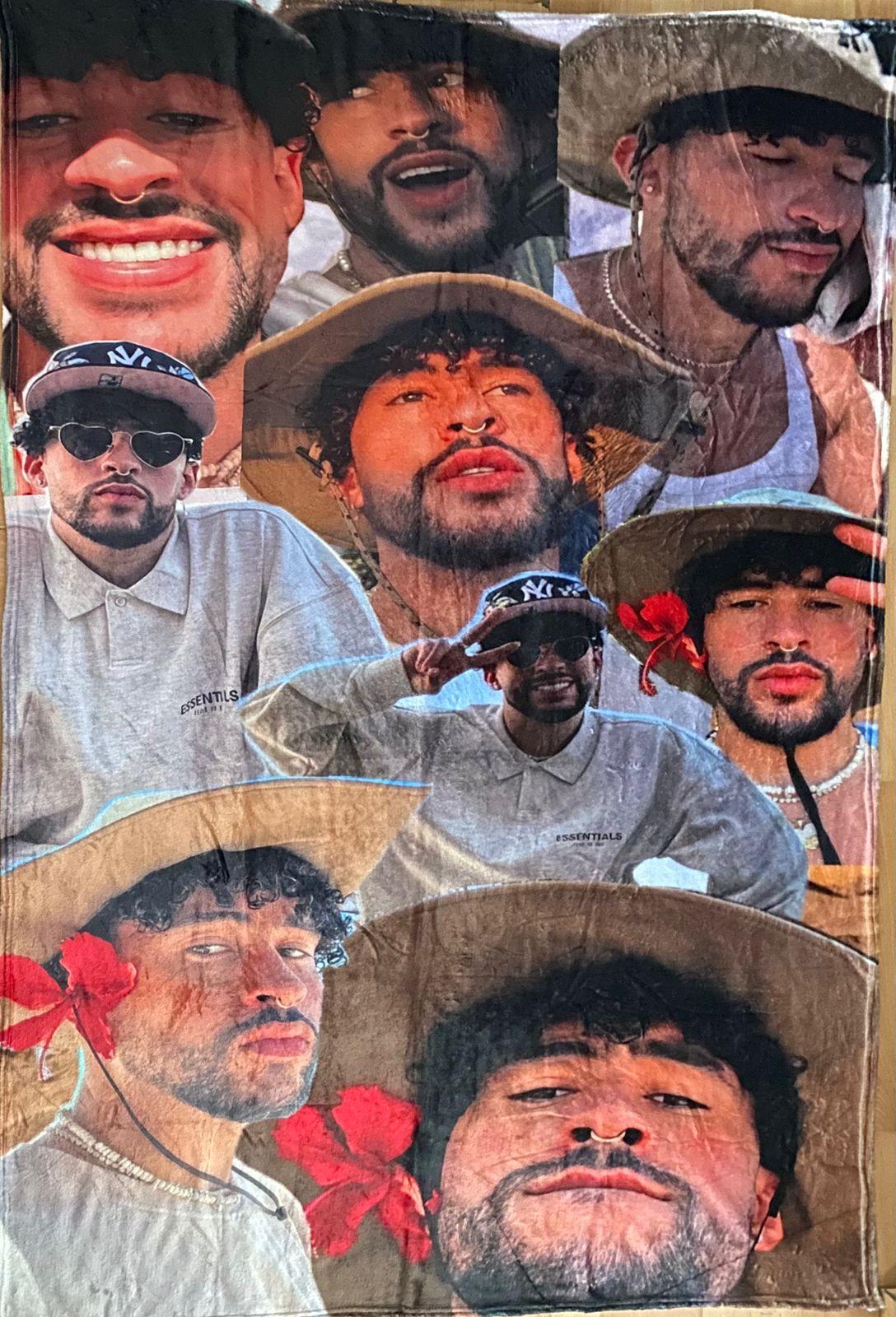 Cobija Frazada Ultra Suave Bad Bunny Collage