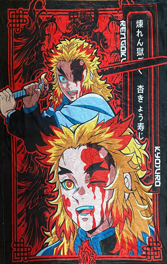 Cobija Frazada Ultra Suave Demon Slayer Kimetsu no Yaiba Kyojuro Rengoku
