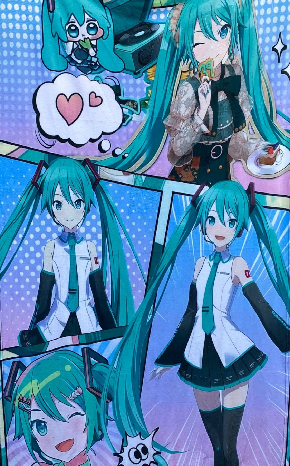 Cobija Frazada Ultra Suave Hatsune Miku Collage Anime