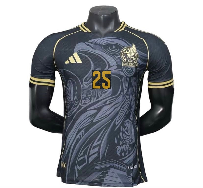 Jersey Playera Roberto Piojo Alvarado 25 Edicion Especial Aguila Real Azteca Black