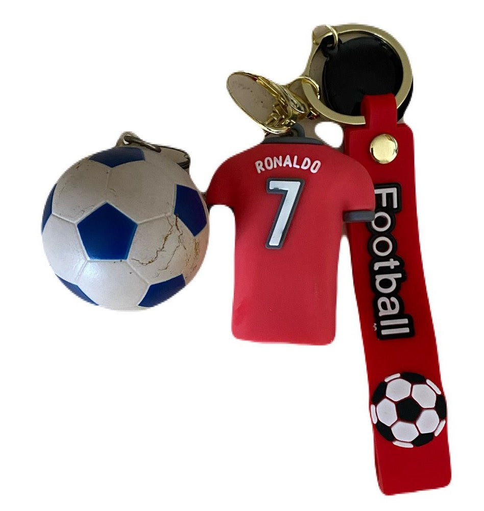 Llavero Jersey Camiseta Cristiano Bicho 7 Portugal con Balon 2 pack