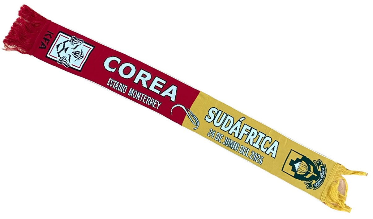 Bufanda Partido Mundial Futbol Corea vs Sudafrica 24 Jun 2026 Monterrey