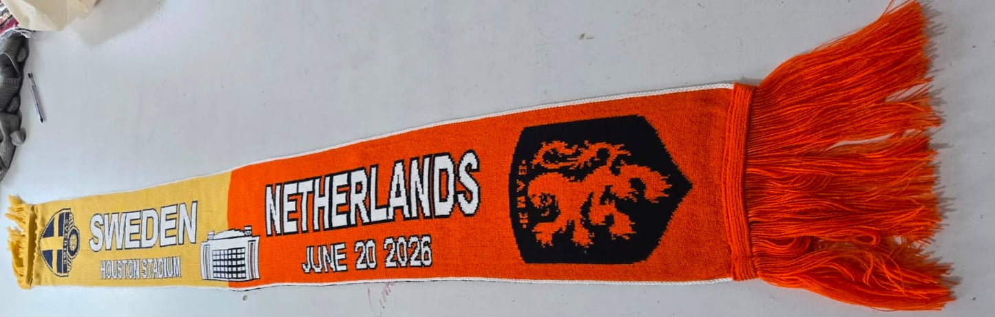 Bufanda Futbol Mundial 2026 Partido Suecia vs Holanda 20 Junio Houston