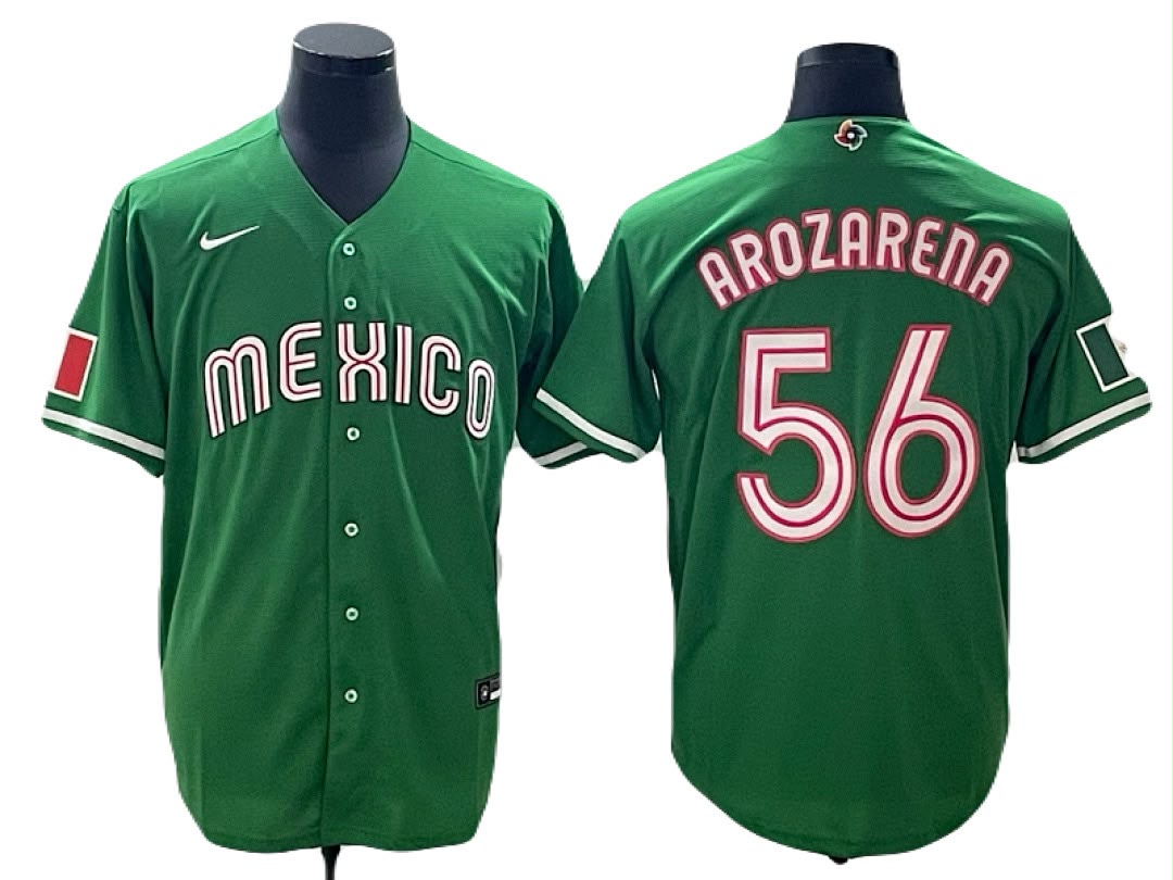 Jersey Camisola Randy Arozarena 58 Mexico Edicion Especial Green