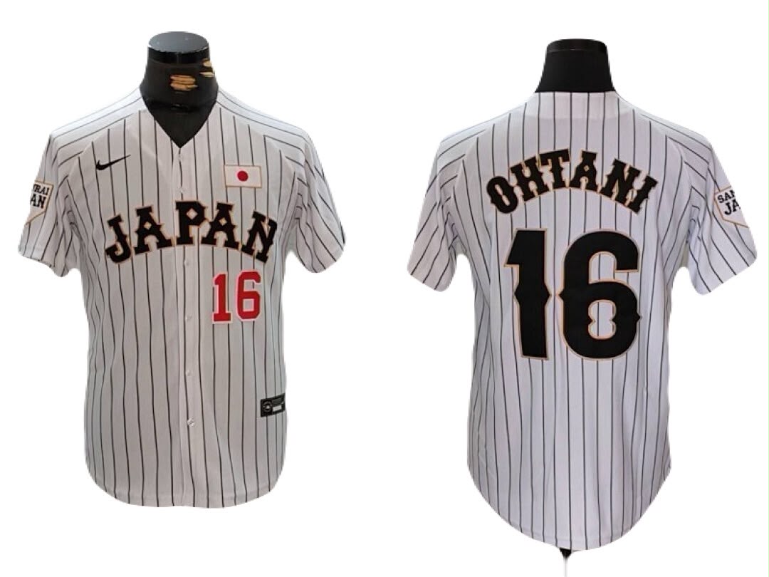 Jersey Camisola Shohei Ohtani 16 Japon Edicion Especial Blanca