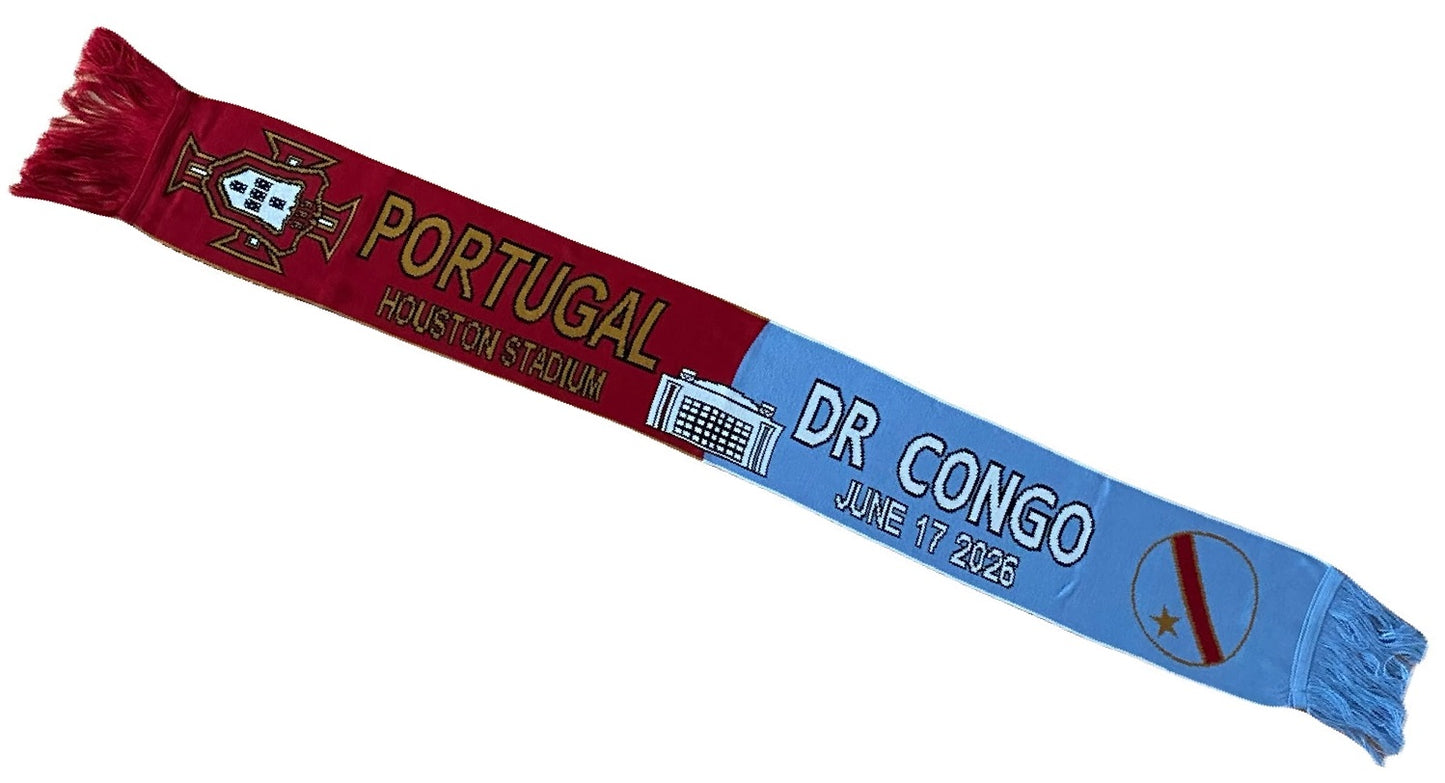 Bufanda Futbol Mundial 2026 Partido Portugal vs Congo 17 Jun Houston