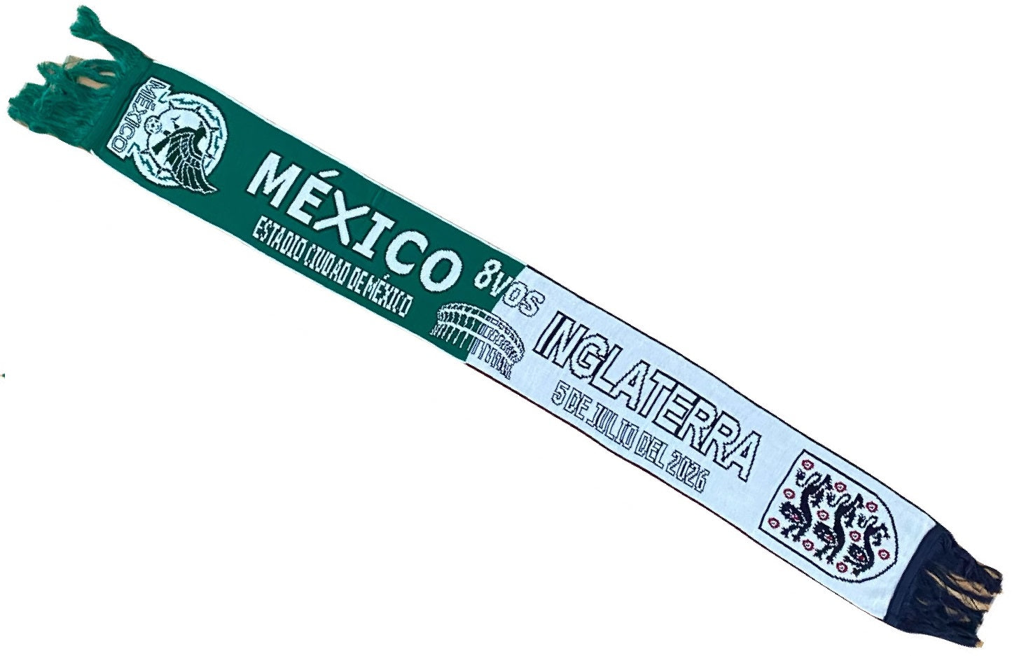Bufanda Futbol Mundial 2026 Partido Mexico vs Inglaterra 05 Jul CDMX
