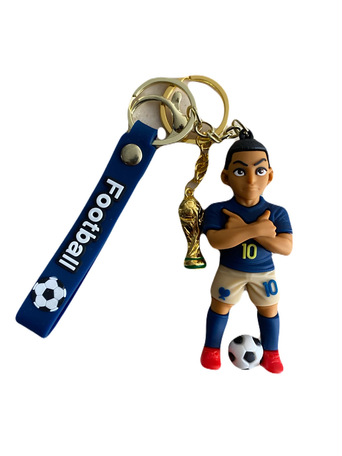 Llavero Kylian Mbappe 10 con Copa 2 pack