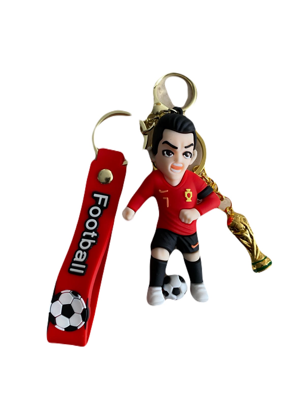 Llavero Cristiano Ronaldo CR7 Bicho con Copa 2 pack