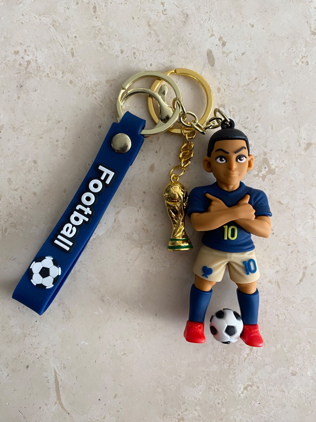 Llavero Kylian Mbappe 10 con Copa 2 pack