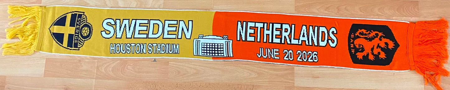 Bufanda Futbol Mundial 2026 Partido Suecia vs Holanda 20 Junio Houston