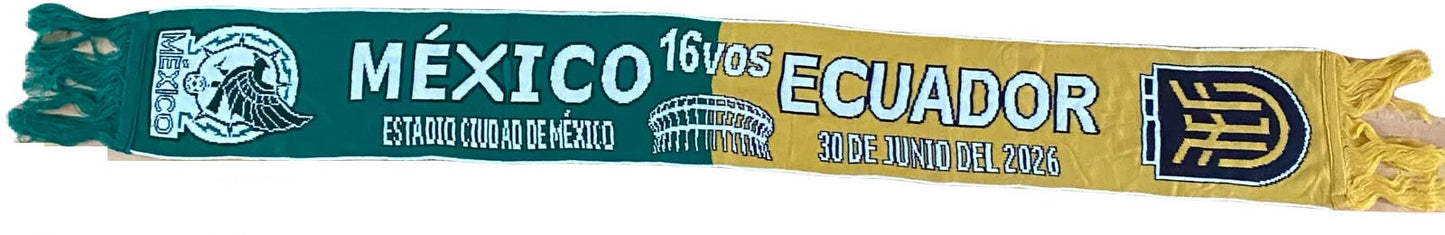 Bufanda Futbol Mundial 2026 Partido Mexico vs Ecuador 30 Jun CDMX