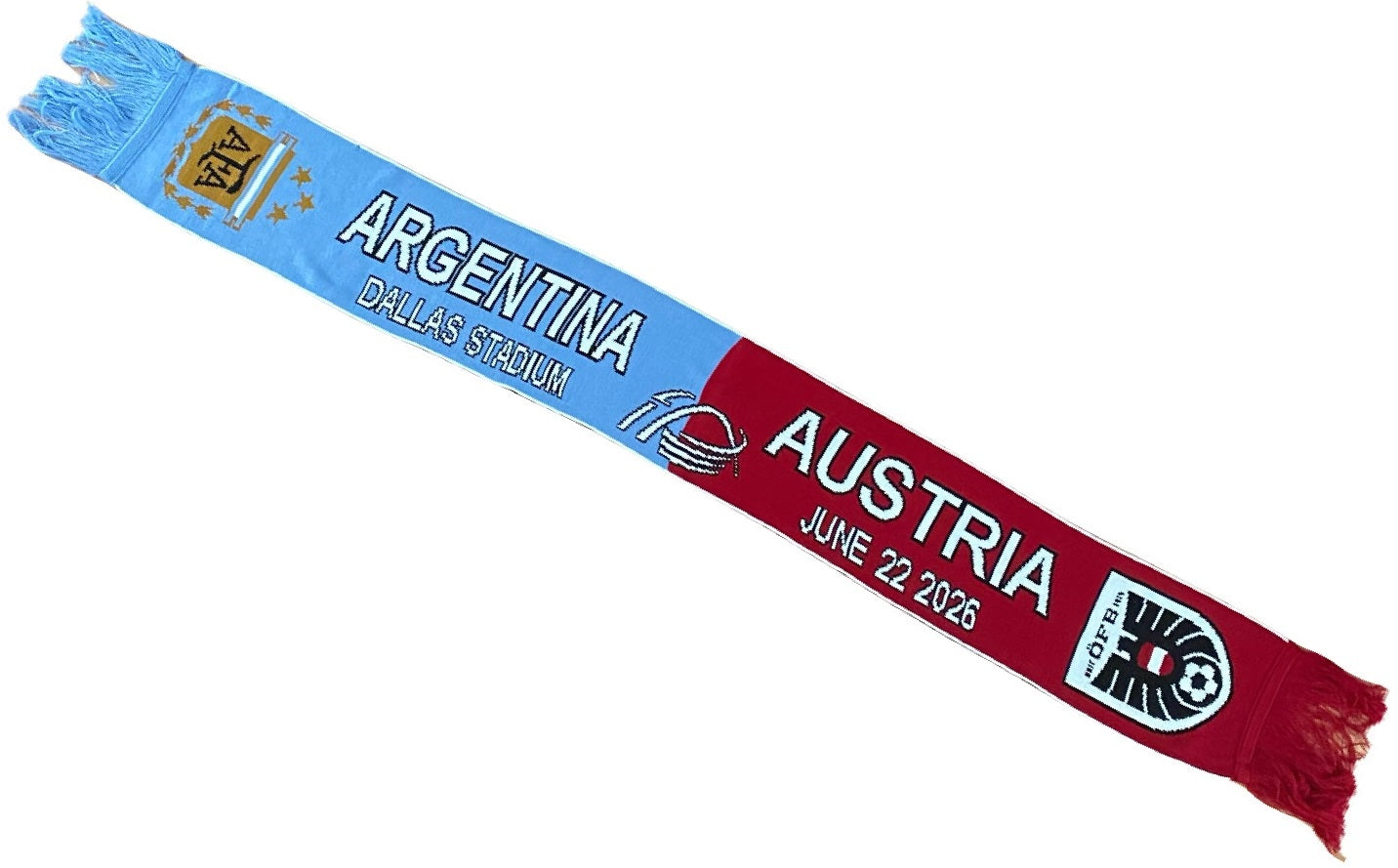 Bufanda Futbol Mundial 2026 Partido Argentina vs Austria 22 Junio Dallas