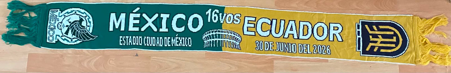 Bufanda Futbol Mundial 2026 Partido Mexico vs Ecuador 30 Jun CDMX