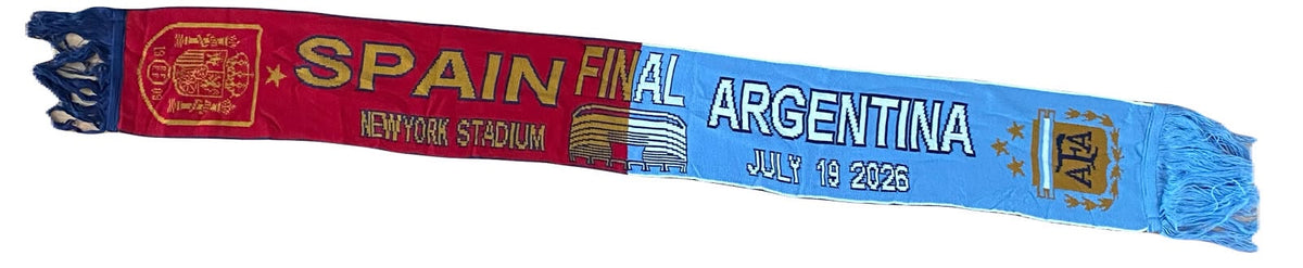 Bufanda Futbol Mundial 2026 Partido España vs Argentina 19 Julio Nueva York