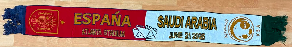 Bufanda Futbol Mundial 2026 Partido España vs Arabia 21 Junio Atlanta