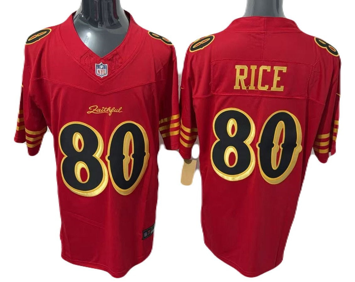 Jersey Bordado San Francisco 49ers Edicion Especial Jerry Rice 80 Rivalries Rojo