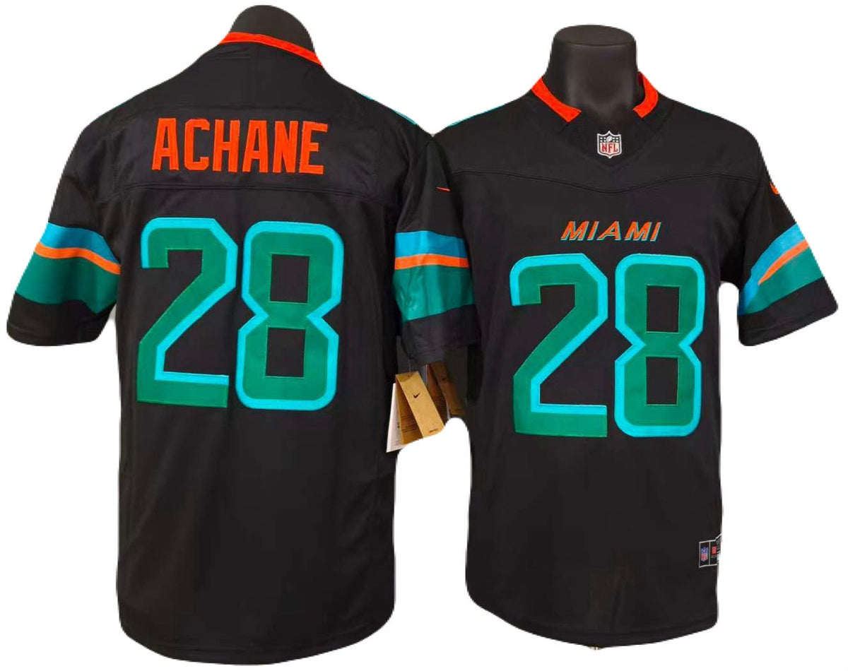 Jersey Bordado Delfines Miami Dolphins Edicion Especial De’Von Achane 28 Rivaleries