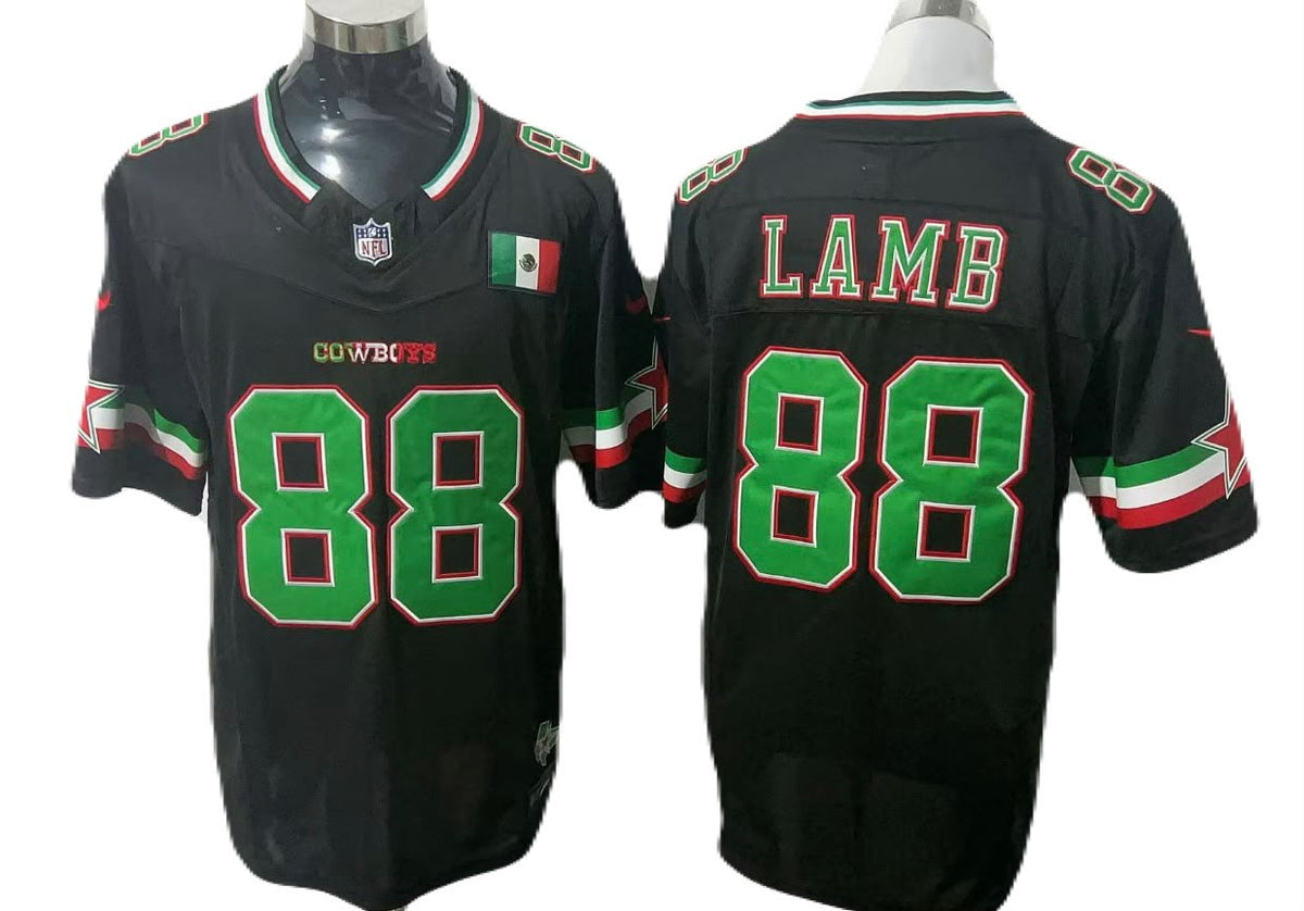 Jersey Bordado Vaqueros Dallas Cowboys Edicion Especial Mexico Black CeeDee Lamb 88