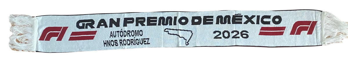 Bufanda F1 Gran Premio de Mexico 2026 Blanca Automovilismo