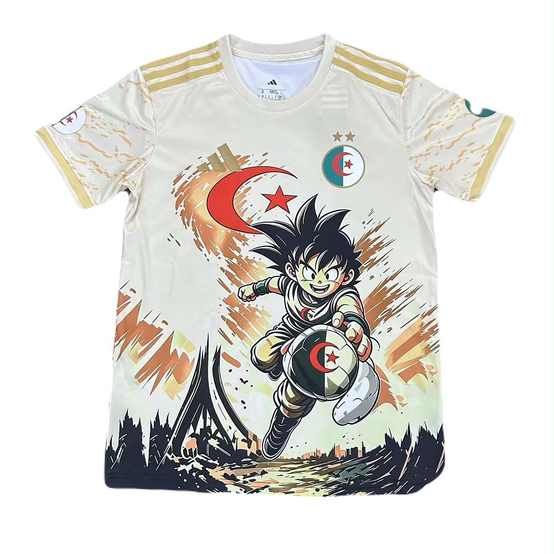 Jersey Playera Seleccion Argelia Edicion Especial Dragon Ball Blanca