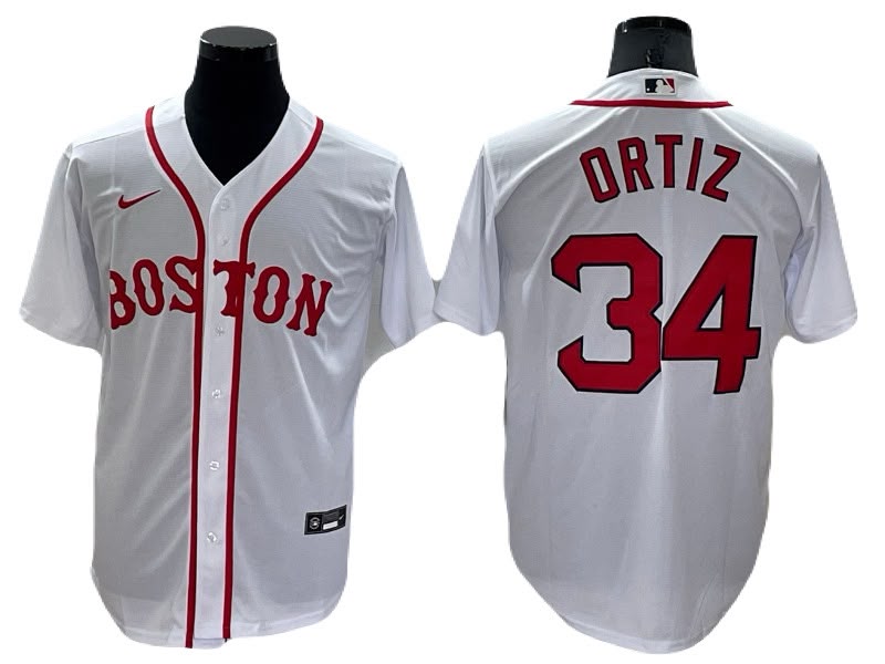 Jersey Bordado Boston Red Soxs Medias Rojas Edicion Especial Blanco