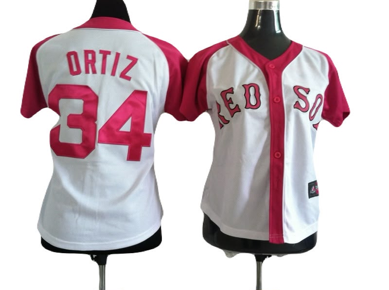 Jersey Bordado Boston Red Soxs Medias Rojas Edicion Especial Mujer Dama Blanco Rosa