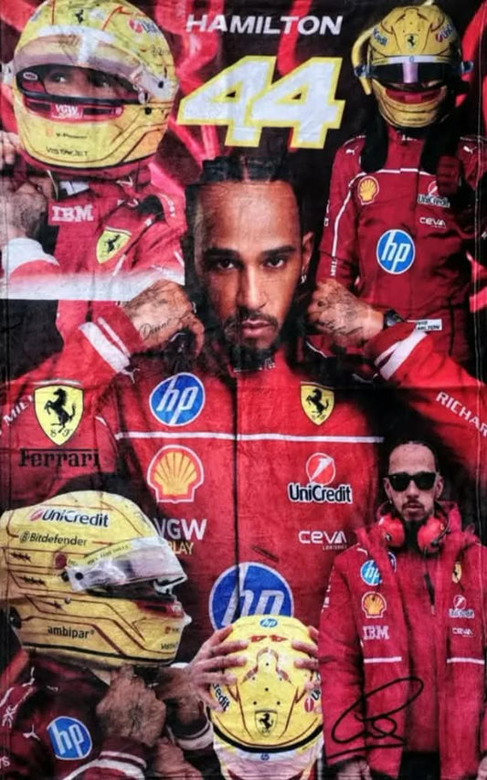 Cobija Frazada Ultra Suave Lewis Hamilton 44 Collage Rojo